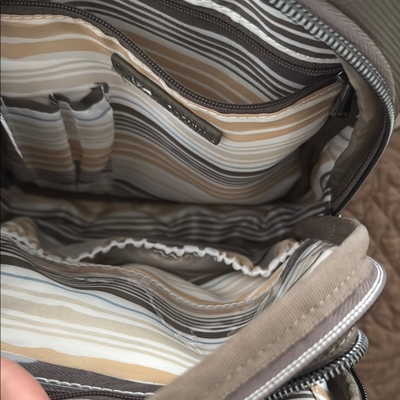 Lug Tan Quilted Crossbody Bag with Silver Zippers - Picture 3 of 4